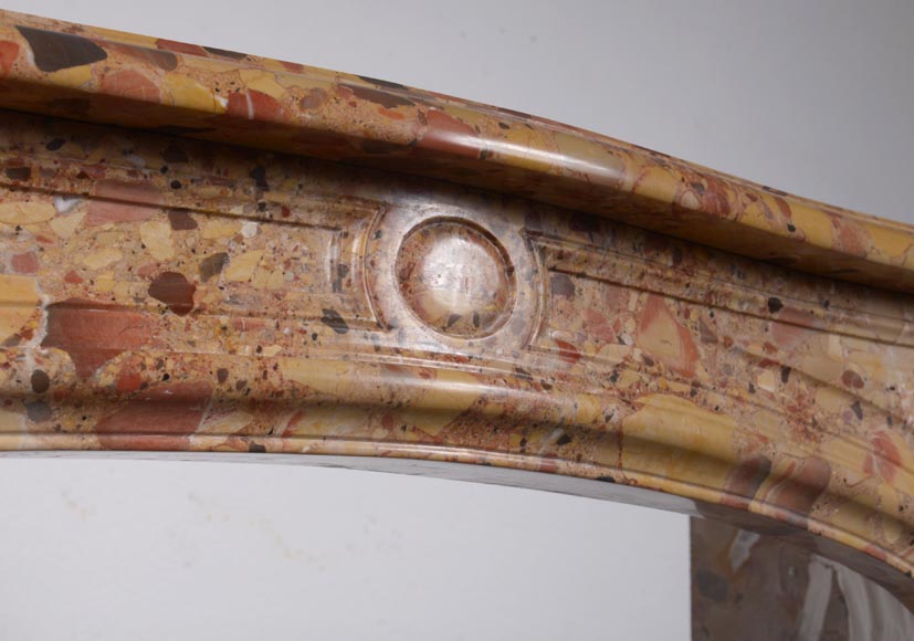 Louis XIV style Pompadour mantel in Aleppo Breche Louis XIV style Pompadour mantel in Aleppo Breche-2