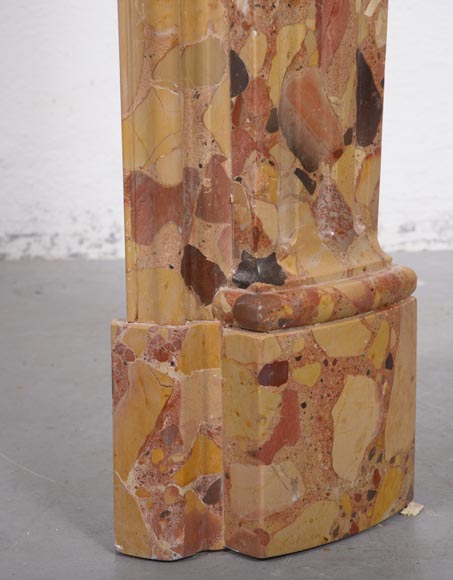 Louis XIV style Pompadour mantel in Aleppo Breche Louis XIV style Pompadour mantel in Aleppo Breche-8