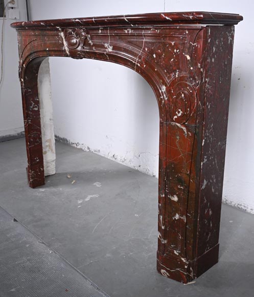 Regence style mantel carved in Griotte red marble Regence style mantel carved in Griotte red marble-6