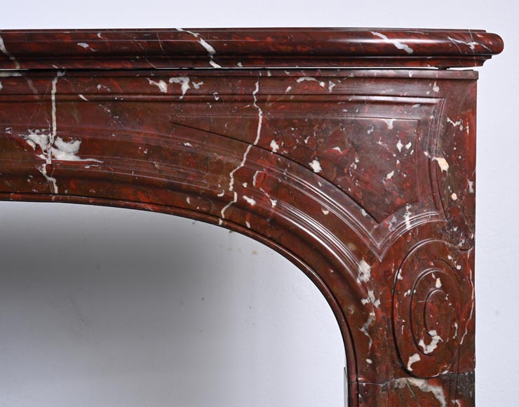 Regence style mantel carved in Griotte red marble Regence style mantel carved in Griotte red marble-7