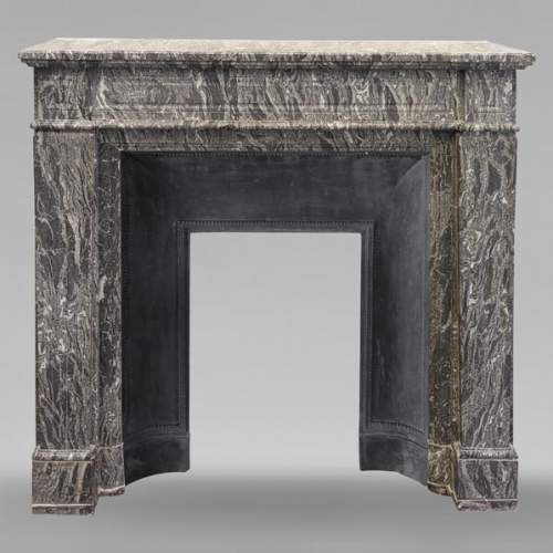 Cheminée de style Louis XVI en marbre gris