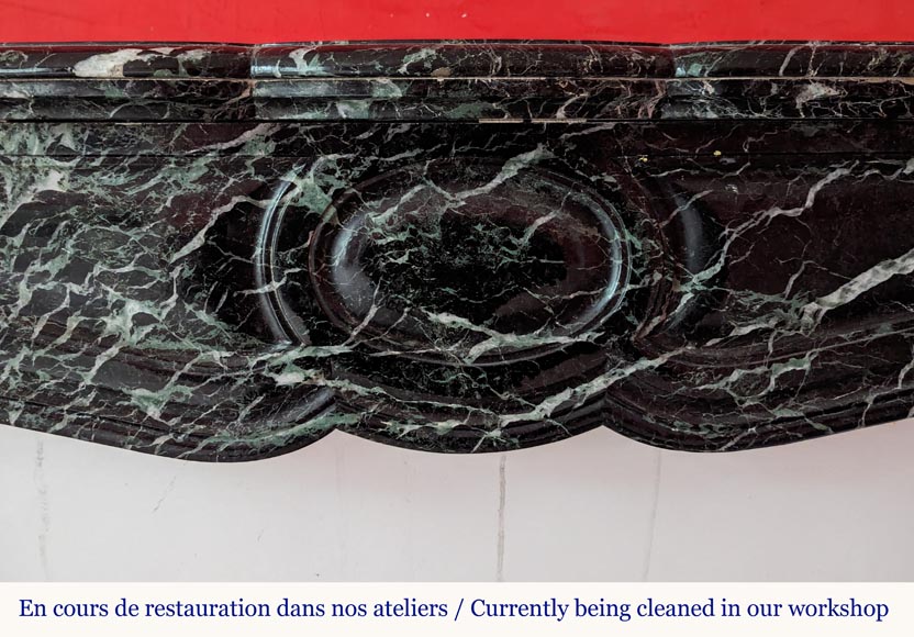 Louis XV style Pompadour mantel in Vert de Mer marble Louis XV style Pompadour mantel in Vert de Mer marble-1