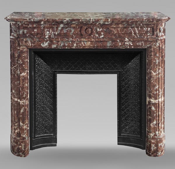 Louis XVI style mantel in Rouge du Nord marble Louis XVI style mantel in Rouge du Nord marble-0