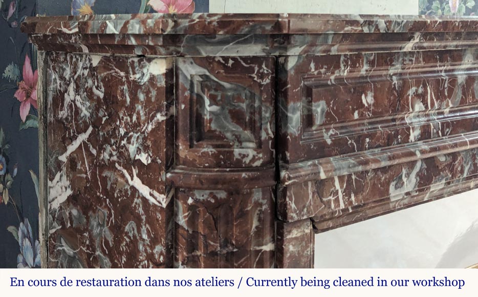 Louis XVI style mantel in Rouge du Nord marble Louis XVI style mantel in Rouge du Nord marble-3