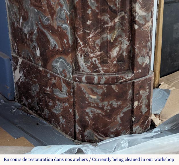 Louis XVI style mantel in Rouge du Nord marble Louis XVI style mantel in Rouge du Nord marble-4