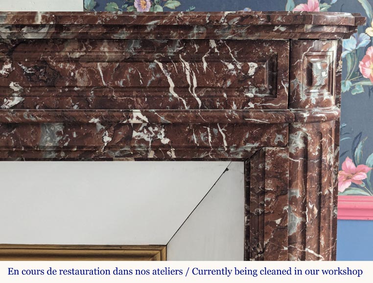 Louis XVI style mantel in Rouge du Nord marble Louis XVI style mantel in Rouge du Nord marble-7