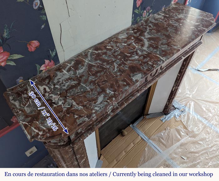 Louis XVI style mantel in Rouge du Nord marble Louis XVI style mantel in Rouge du Nord marble-8