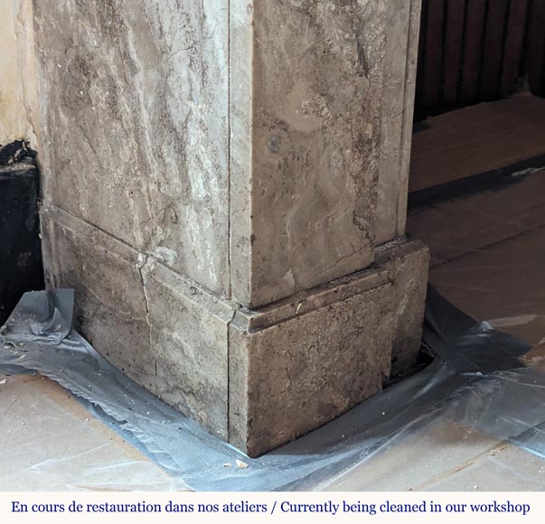 Napoleon III style mantel with modillions in Lunel marble Napoleon III style mantel with modillions in Lunel marble-4