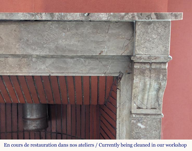 Napoleon III style mantel with modillions in Lunel marble Napoleon III style mantel with modillions in Lunel marble-6