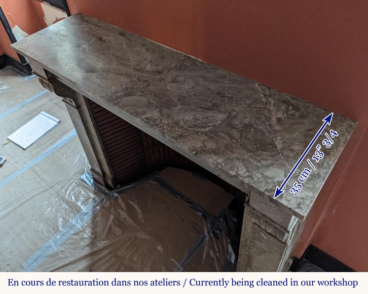 Napoleon III style mantel with modillions in Lunel marble Napoleon III style mantel with modillions in Lunel marble-8