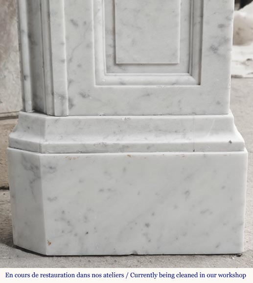 Napoleon III style fireplace in Carrara marble, decorated with a fruit frieze Napoleon III style fireplace in Carrara marble, decorated with a fruit frieze-10