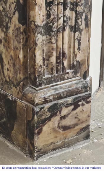 Louis XVI style fireplace in Médous breccia Louis XVI style fireplace in Médous breccia-4