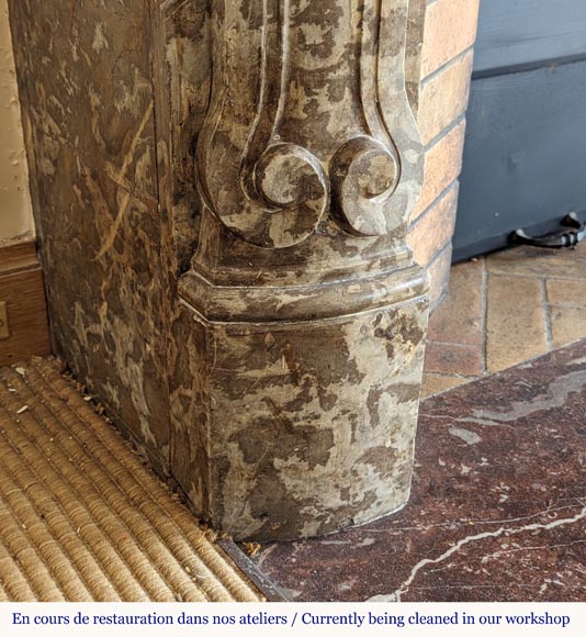 Louis XV period mantel in Rouge du Nord marble Louis XV period mantel in Rouge du Nord marble-6