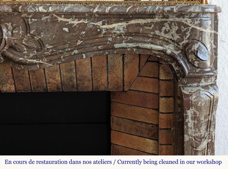 Louis XV period mantel in Rouge du Nord marble Louis XV period mantel in Rouge du Nord marble-8