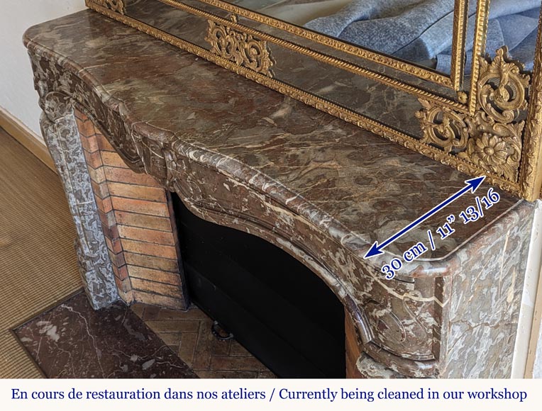 Louis XV period mantel in Rouge du Nord marble Louis XV period mantel in Rouge du Nord marble-10