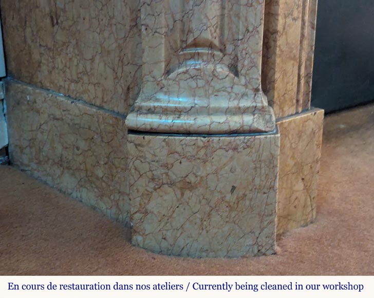 Louis XV style Pompadour mantel in Brocatel marble Louis XV style Pompadour mantel in Brocatel marble-4