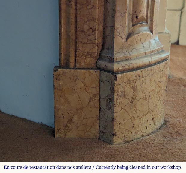 Louis XV style Pompadour mantel in Brocatel marble Louis XV style Pompadour mantel in Brocatel marble-7