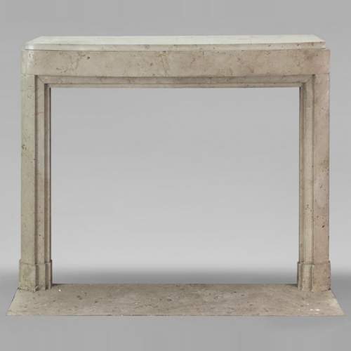 Curved Art Deco style mantel in Comblanchien stone