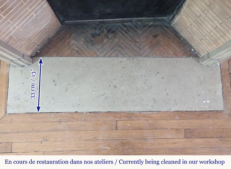 Curved Art Deco style mantel in Comblanchien stone Curved Art Deco style mantel in Comblanchien stone-8