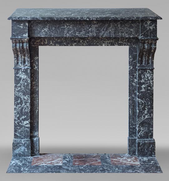 Napoleon III style mantel in Sainte Anne Gris marble Napoleon III style mantel in Sainte Anne Gris marble-0