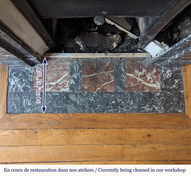 Napoleon III style mantel in Sainte Anne Gris marble Napoleon III style mantel in Sainte Anne Gris marble-9