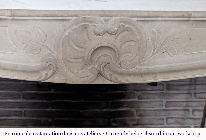 Louis XV style Bourguignonne stone mantel Louis XV style Bourguignonne stone mantel-1