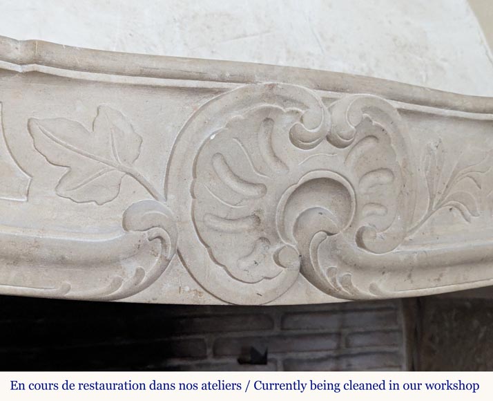 Louis XV style Bourguignonne stone mantel Louis XV style Bourguignonne stone mantel-2