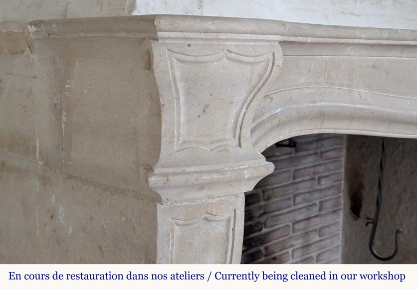 Louis XV style Bourguignonne stone mantel Louis XV style Bourguignonne stone mantel-4