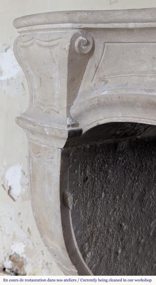 Louis XV style Bourguignonne stone mantel Louis XV style Bourguignonne stone mantel-5