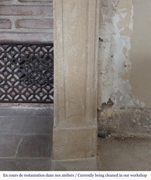 Louis XV style Bourguignonne stone mantel Louis XV style Bourguignonne stone mantel-9