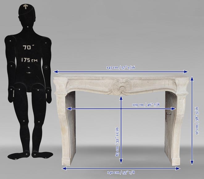 Louis XV style Bourguignonne stone mantel Louis XV style Bourguignonne stone mantel-11