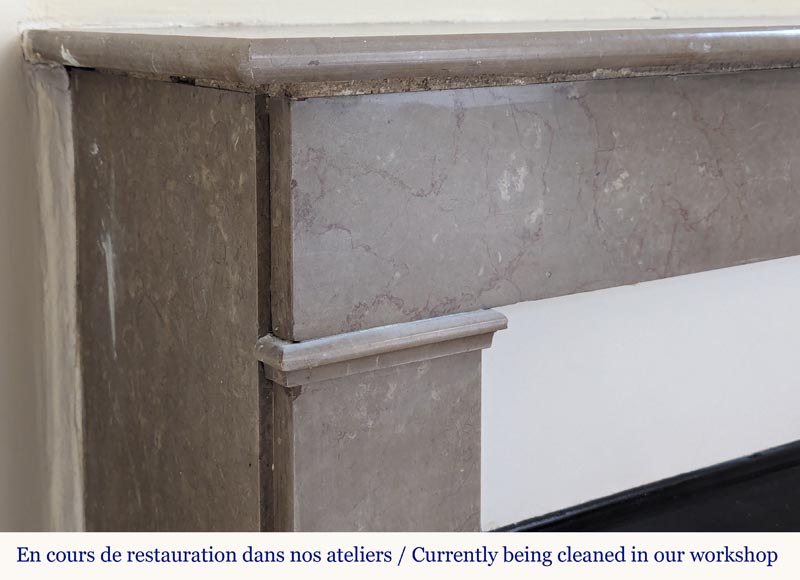 Louis XVI style mantel in Lunel marble Louis XVI style mantel in Lunel marble-3