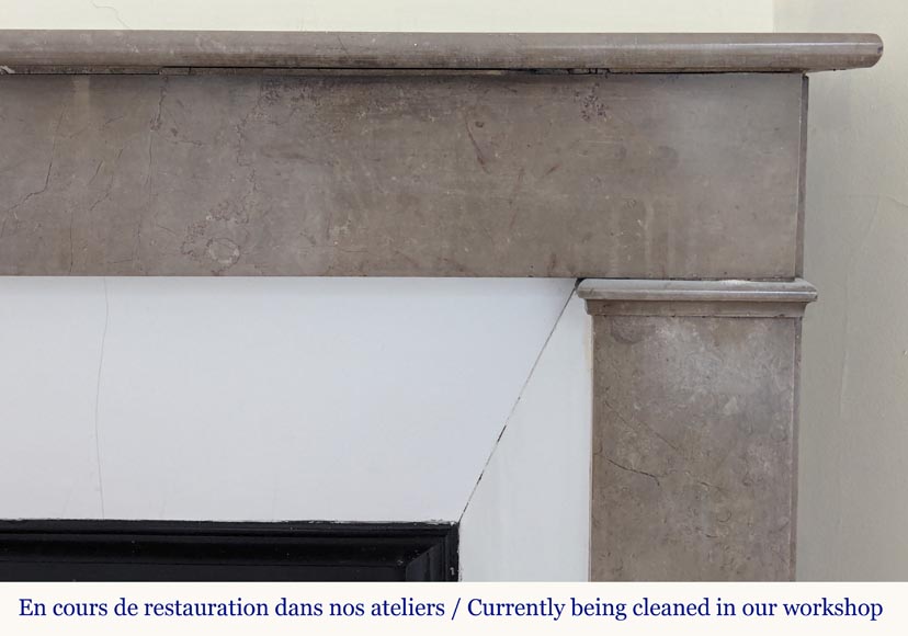 Louis XVI style mantel in Lunel marble Louis XVI style mantel in Lunel marble-6