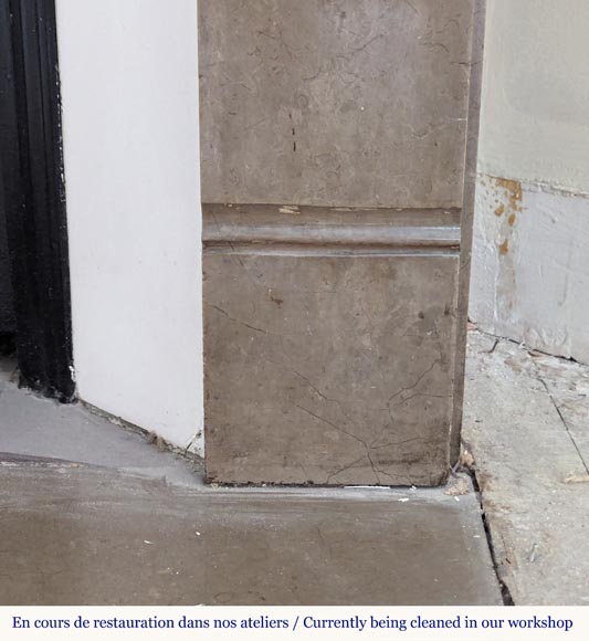 Louis XVI style mantel in Lunel marble Louis XVI style mantel in Lunel marble-7