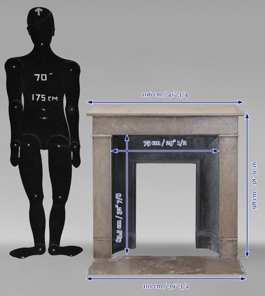 Louis XVI style mantel in Lunel marble Louis XVI style mantel in Lunel marble-10