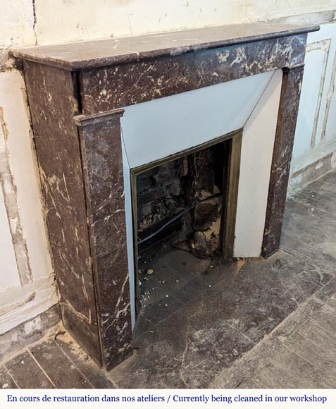 Napoleon III style mantel in Rouge du Nord marble Napoleon III style mantel in Rouge du Nord marble-2