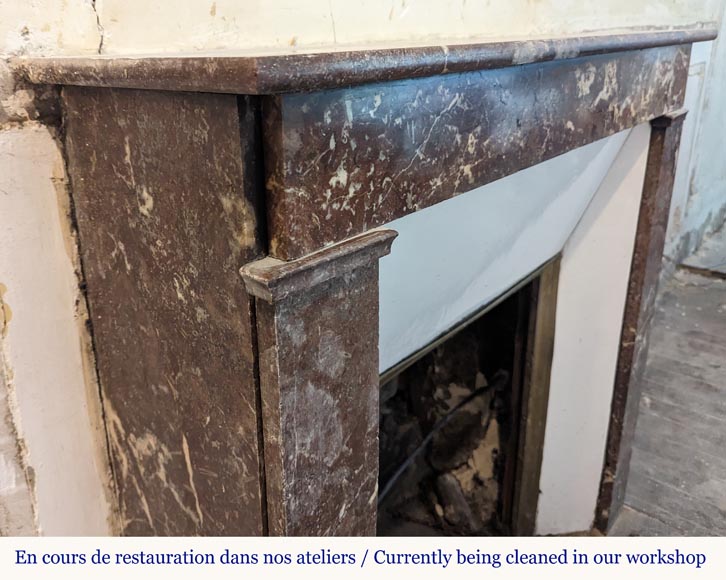 Napoleon III style mantel in Rouge du Nord marble Napoleon III style mantel in Rouge du Nord marble-3