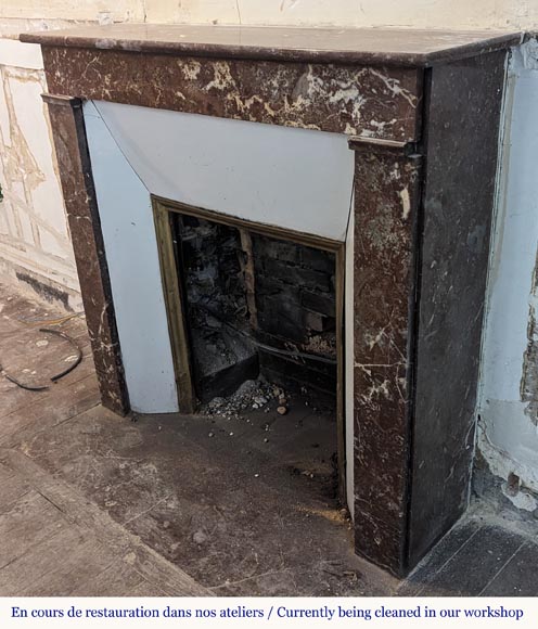 Napoleon III style mantel in Rouge du Nord marble Napoleon III style mantel in Rouge du Nord marble-5