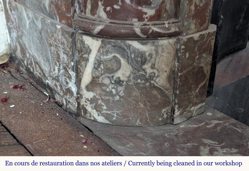 Louis XVI style mantel with rounded corners and bronze ornaments Louis XVI style mantel with rounded corners and bronze ornaments-5