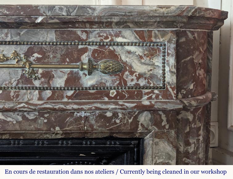 Louis XVI style mantel with rounded corners and bronze ornaments Louis XVI style mantel with rounded corners and bronze ornaments-7