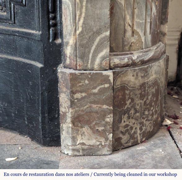 Louis XVI style mantel with rounded corners and bronze ornaments Louis XVI style mantel with rounded corners and bronze ornaments-8