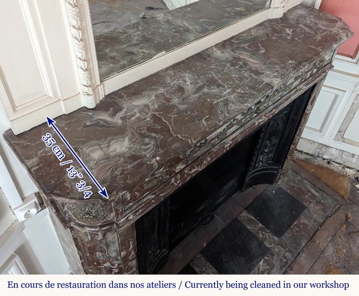 Louis XVI style mantel with rounded corners and bronze ornaments Louis XVI style mantel with rounded corners and bronze ornaments-10