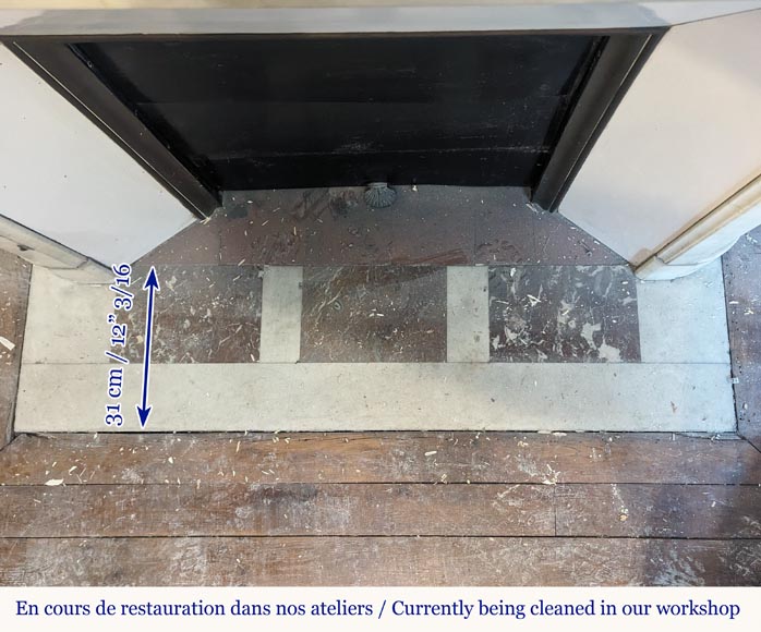 Louis XVI style mantel with rounded corners in statuary marble decorated in bronze Louis XVI style mantel with rounded corners in statuary marble decorated in bronze-8