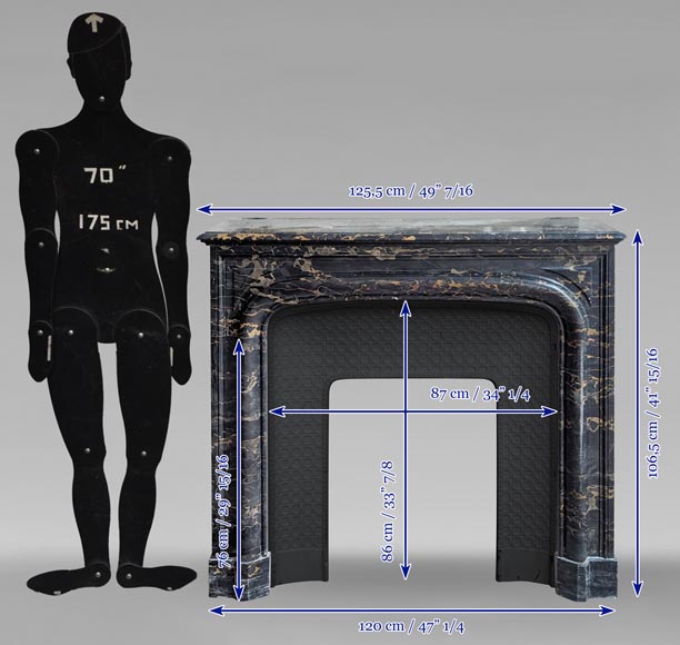 Louis XIV style mantel in Portor marble Louis XIV style mantel in Portor marble-9