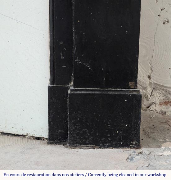 Napoleon III style mantel with black marble modillions Napoleon III style mantel with black marble modillions-7