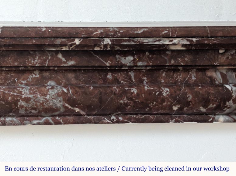 Louis XIV style mantel in Rouge du Nord marble Louis XIV style mantel in Rouge du Nord marble-1
