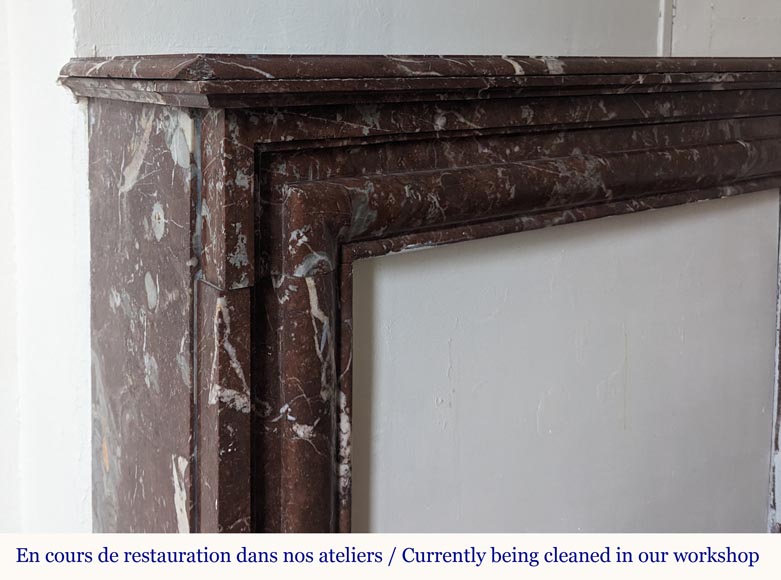 Louis XIV style mantel in Rouge du Nord marble Louis XIV style mantel in Rouge du Nord marble-3