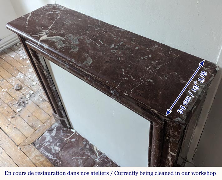 Louis XIV style mantel in Rouge du Nord marble Louis XIV style mantel in Rouge du Nord marble-8