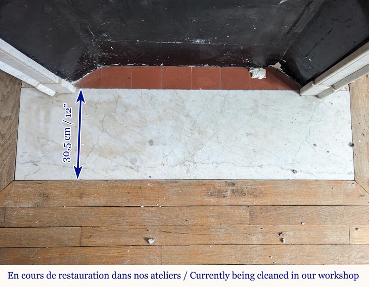 Louis XV style Pompadour flat mantel in Carrara marble Louis XV style Pompadour flat mantel in Carrara marble-8