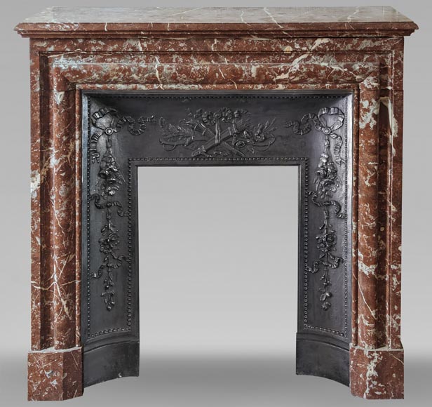 Louis XIV style mantel in Rouge du Nord marble Louis XIV style mantel in Rouge du Nord marble-0